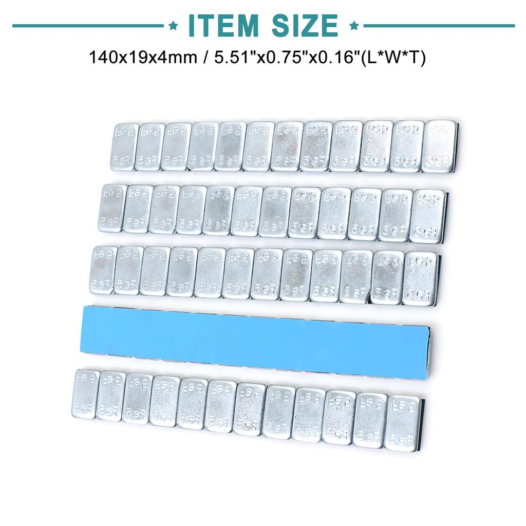 ACROPIX 5 Pcs Self Adhesive 140x19mm Universal 60g Silver Tone Wheel Balance Weight Strips
