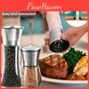 Premium Salt Pepper Grinder Set 304 Stainless Steel Glass