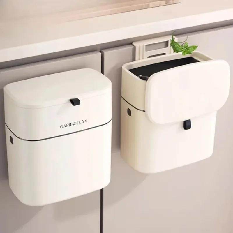 Stylish Home Kitchen Toilet Hanging Trash Can - Large Capacity Square Design Convenient Flip Cover