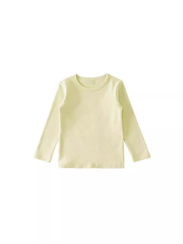 Children's Class A Pure Cotton Long Sleeve T-shirt - Autumn/Winter Round Neck Base Layer for Boys and Girls.