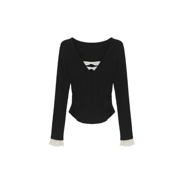 

Red Person Women s Black Long Sleeve Slim Fit T-shirt - 2025 Early Autumn Stylish Chic Top Small чёрный