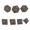 7pcs Metal Polyhedral Dice Maze Pattern Engraved Balanced Rolling Solid Metal Dice for Games Role Play Style 2