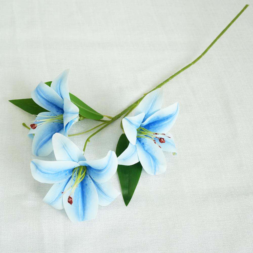

1/3Pcs Artifical Lily Flowers Stargazer Lilies with 3 Head Flowers Faux Tiger Lily Bouquets for Wedding Flower Arrangement Decor 1Pc синий