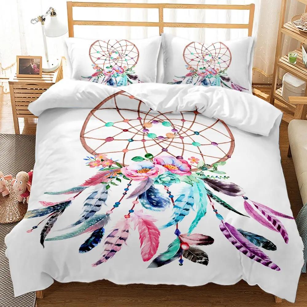 3pcs Bedding Set Dreamcatcher 3D Printed Cozy Duvet Cover King Queen Twin Single Size Birthday Gift Boy Kid Bedroom Decoration