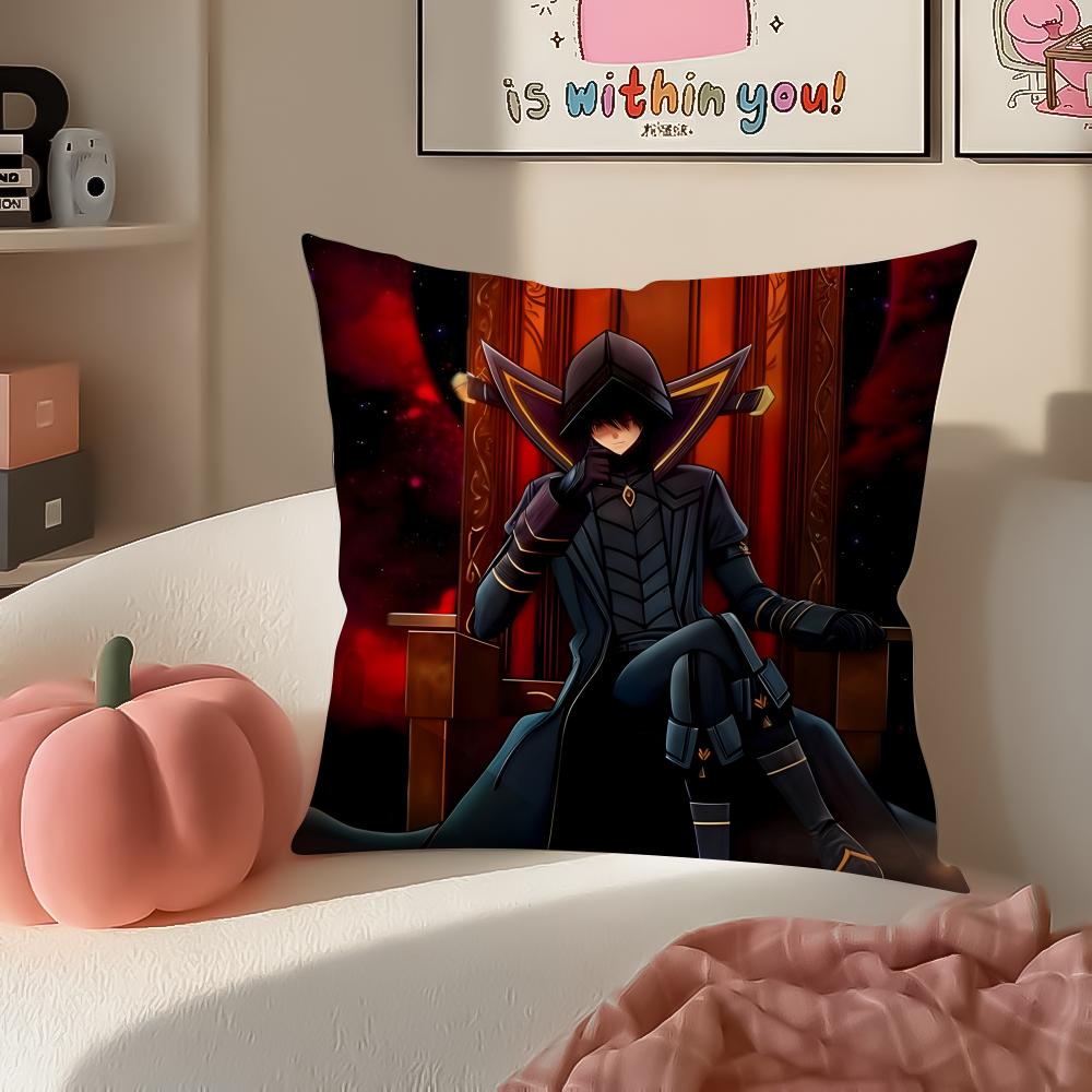 Epic Anime TThe Eminence In Shadow Cushion Cover Pillowcase Short Plush Invisible zipper Room Sofa Cushion Cover