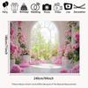 2D Floral Arch Pink Rose Room Backdrop Bridal Shower Photography Background