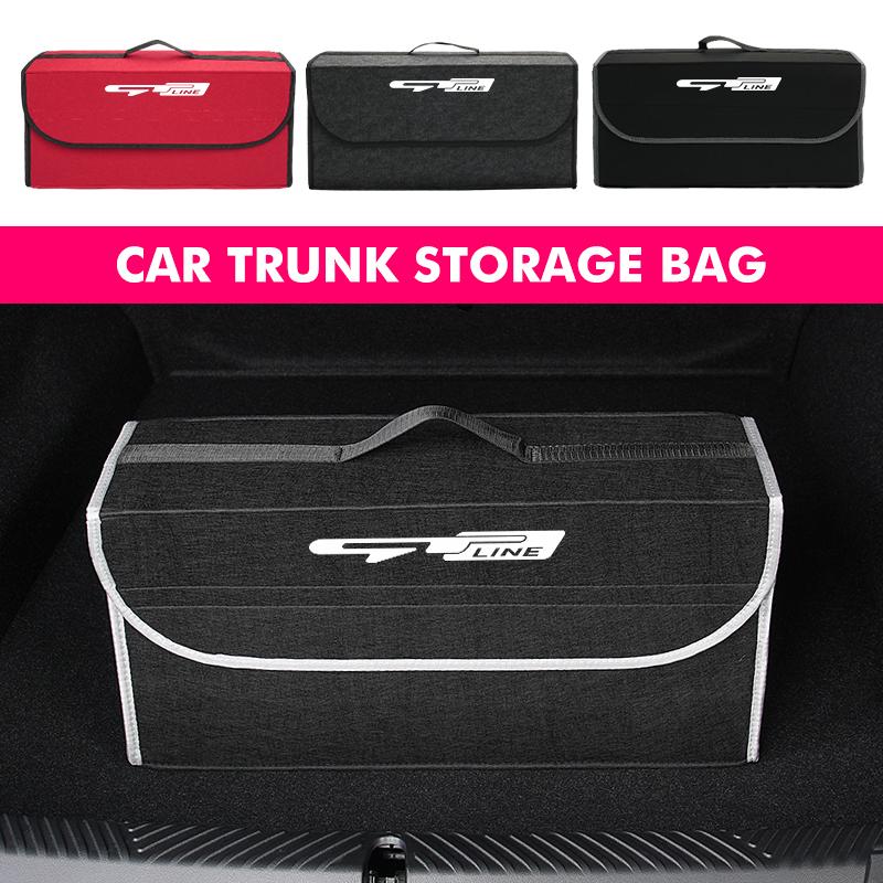 Car Trunk Storage Box Large Capacity Auto Multiuse Tools Bag For KIA Gt Gtline Xline Ceed Forte RIO STINGER Seltos K3 K4 EF7