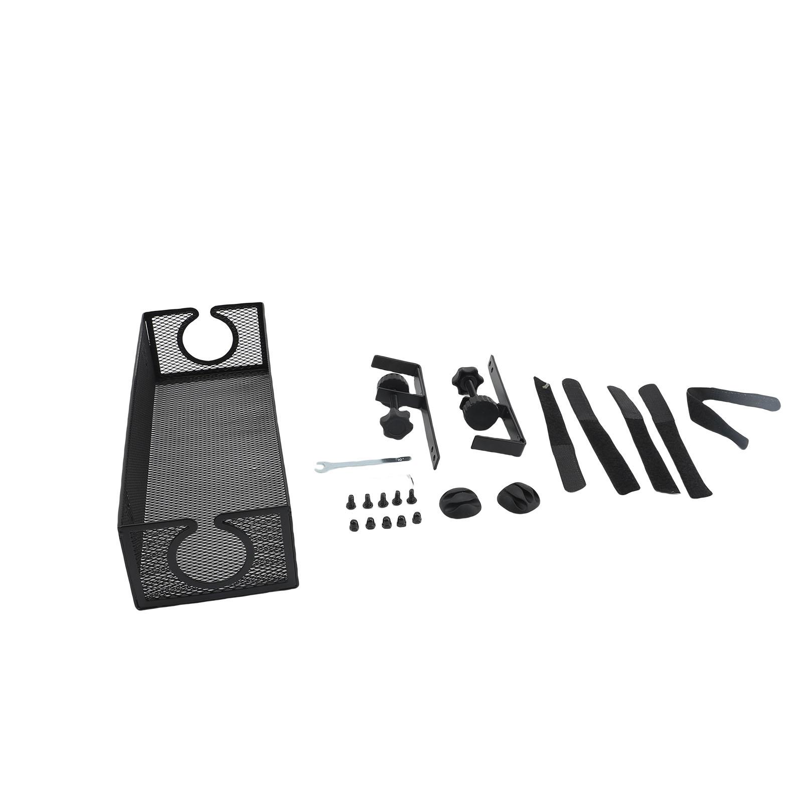 

Under Desk Cord Metal Punchless Under Desk Cable Management Tray with Round Openings for