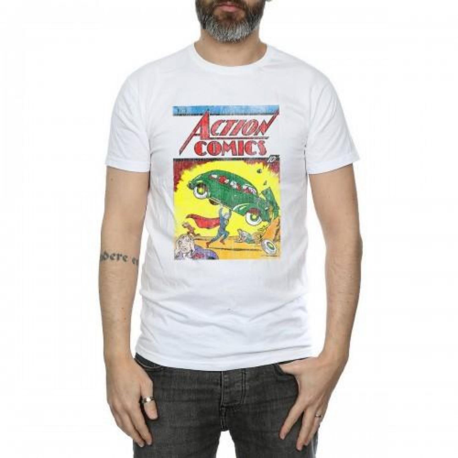 SUPERMAN Mens Action Comics Issue 1 Cover Cotton T-Shirt S