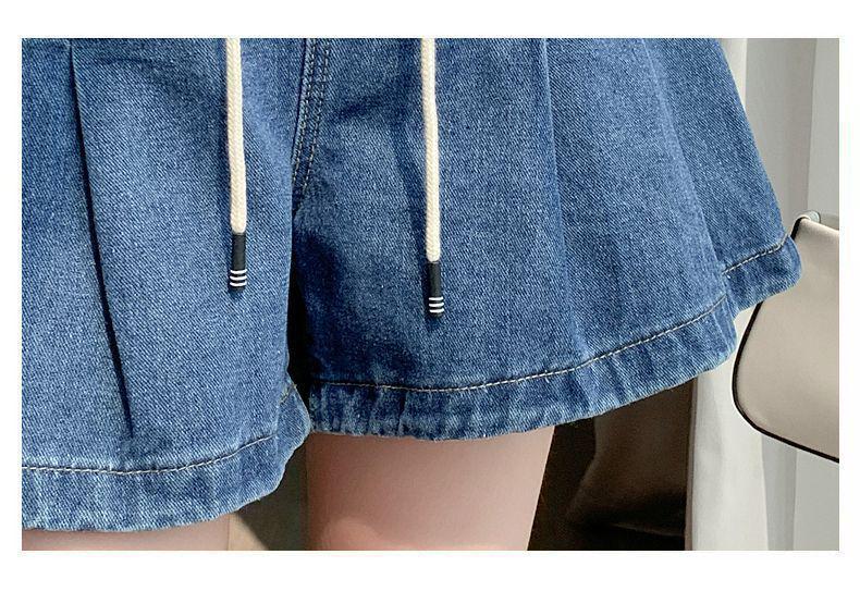 High Waist Ruffle Denim Skort - Plus Size Women's Summer Shorts (80-200 Jin)