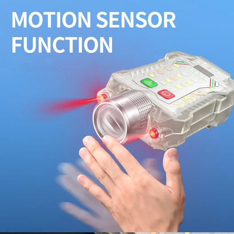 KDULIT Multifunctional Sensor LED Flashlight USB Rechargeable EDC Torch Work Light with Back Magnet Light Fishing Work Lantern