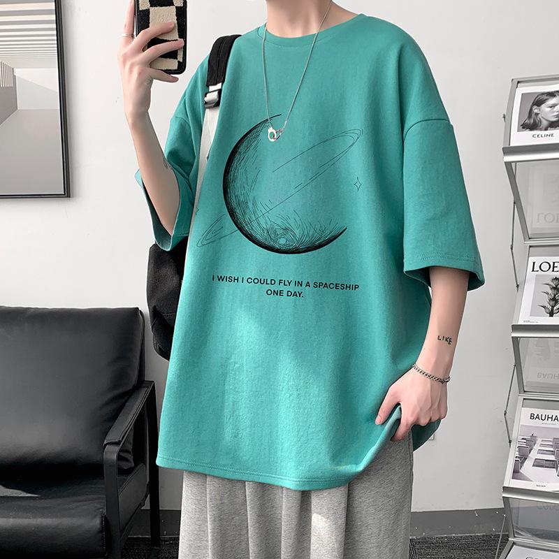 Summer T-shirt Men's Trendy Versatile Top Loose Round Neck Couple Style Pure Cotton Short Sleeved T-Shirts Men’s