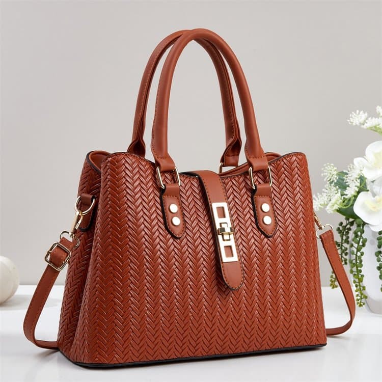 Metal Lock Tote Bag Women s Handheld Shoulder Bag оранжевый