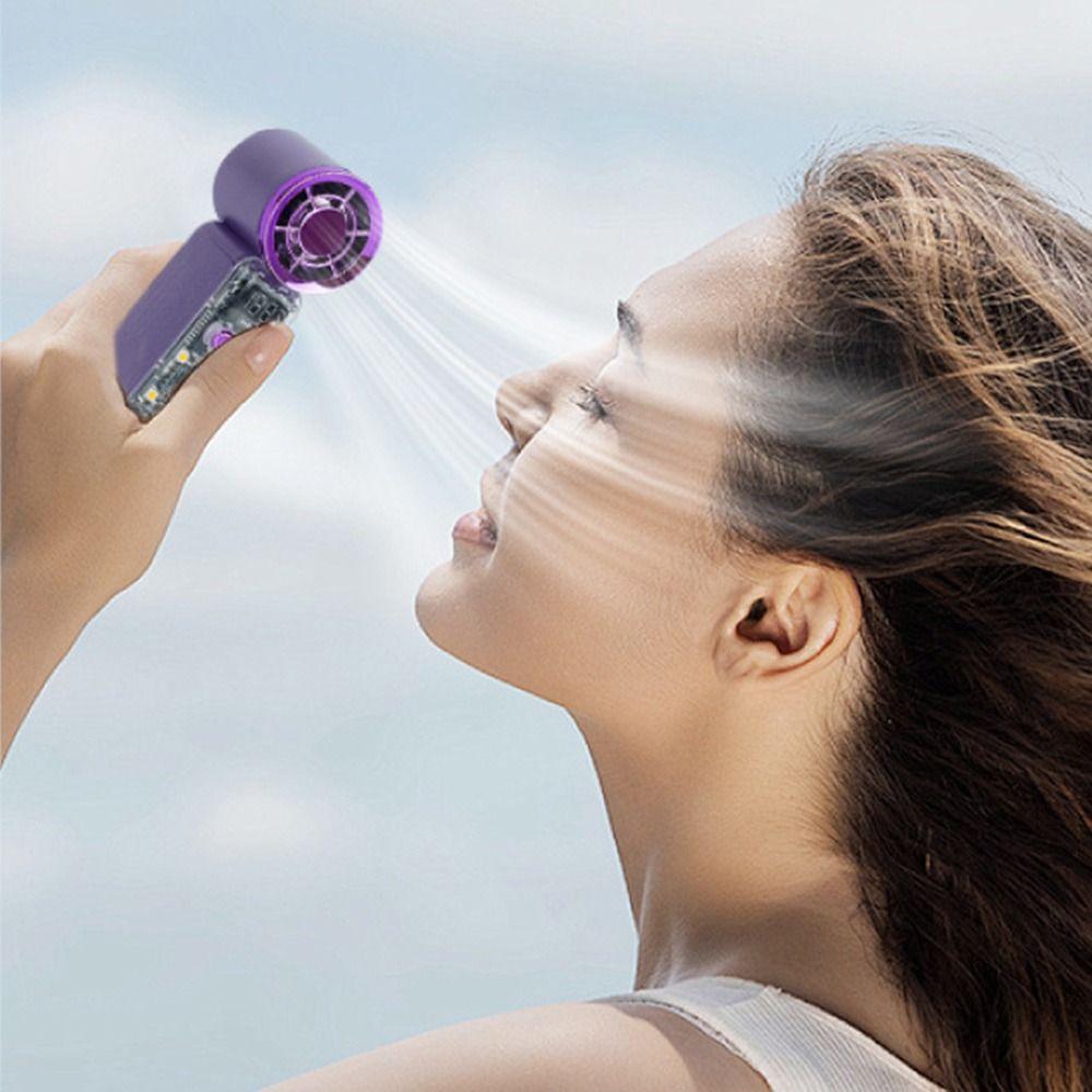 LED Display Mini Handheld Fan Dual-core Pocket Fan New Turbo Fan  Travel