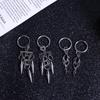 Boucles d'oreilles créoles à pointes en acier inoxydable punk gothique pendant pour unisexe Y2K chaîne pompon boucles d'oreilles pendantes