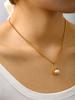Fashion Versatile Simple Light Luxury Senior Sense Of Stainless Steel 18K Gold-Plated Inlaid Zircon Drop Pendant Necklace Female