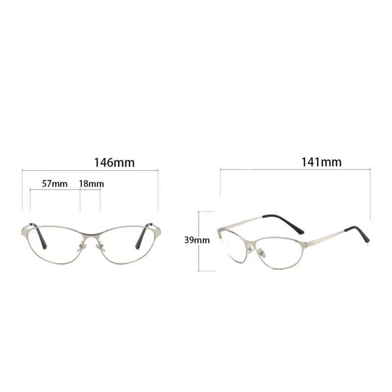 Retro Cat Eye Metal Frame Presbyopia Glasses Anti-Blue Light Reading Glasses Women's Men's Y2K Street Photography Trendy Eyewear