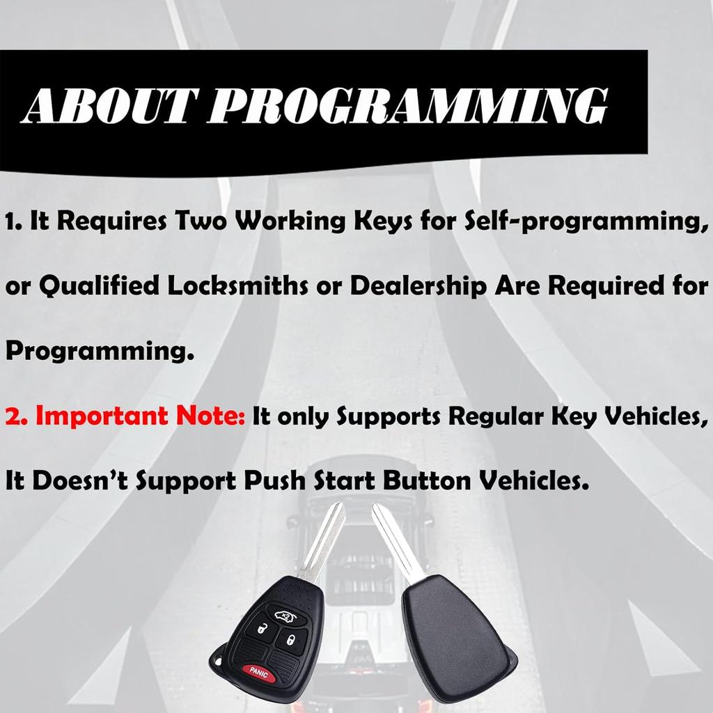 MechanMagic Key Fob Replacement Fits for Chrysler 300 2005-2007 Sebring 200 Aspen Dodge Charger Avenger Jeep Commander Grand Cherokee 2005-2007