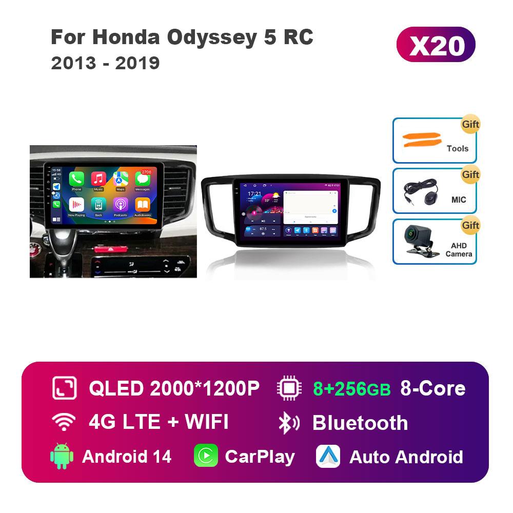 For Honda Odyssey 5 RC 2013 - 2019 Android 14 System Car Radio Multimedia Player DSP Stereo WiFi GPS Navi IPS Screen Auto Tools
