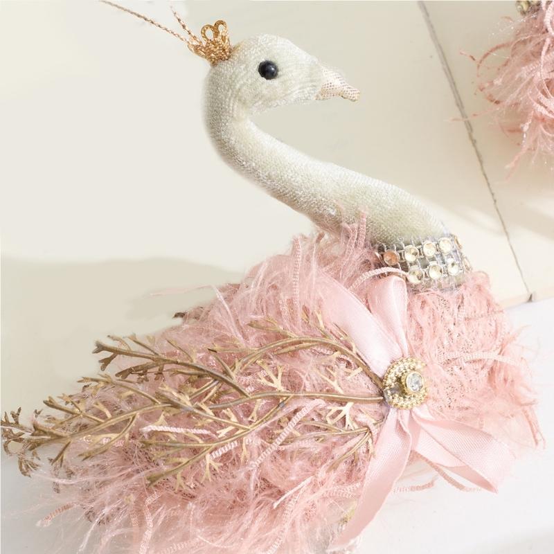 Christmas Tree Decorations Velvety Fabric Foam Bird Hanging Ornament For Mantels Window Display Holiday Tree Decoration