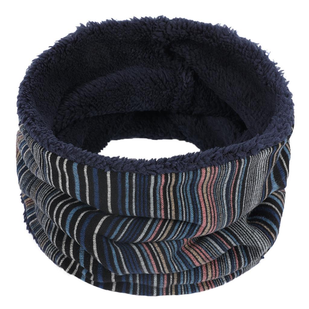 Unisex Folk-Custom Stripe Halswärmer Fleece Strickschal Schals Schal Cowl