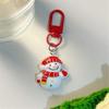 Festival Cartoon Christmas Keychain Set Holiday Party Favor Resin Keyring Gift Stocking Stuffer Accessories