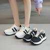 New Style Striped Large Women Thick Sole Board Shoes Front Lace Up Small White Shoes Low Top Casual Sports Sneakers Women