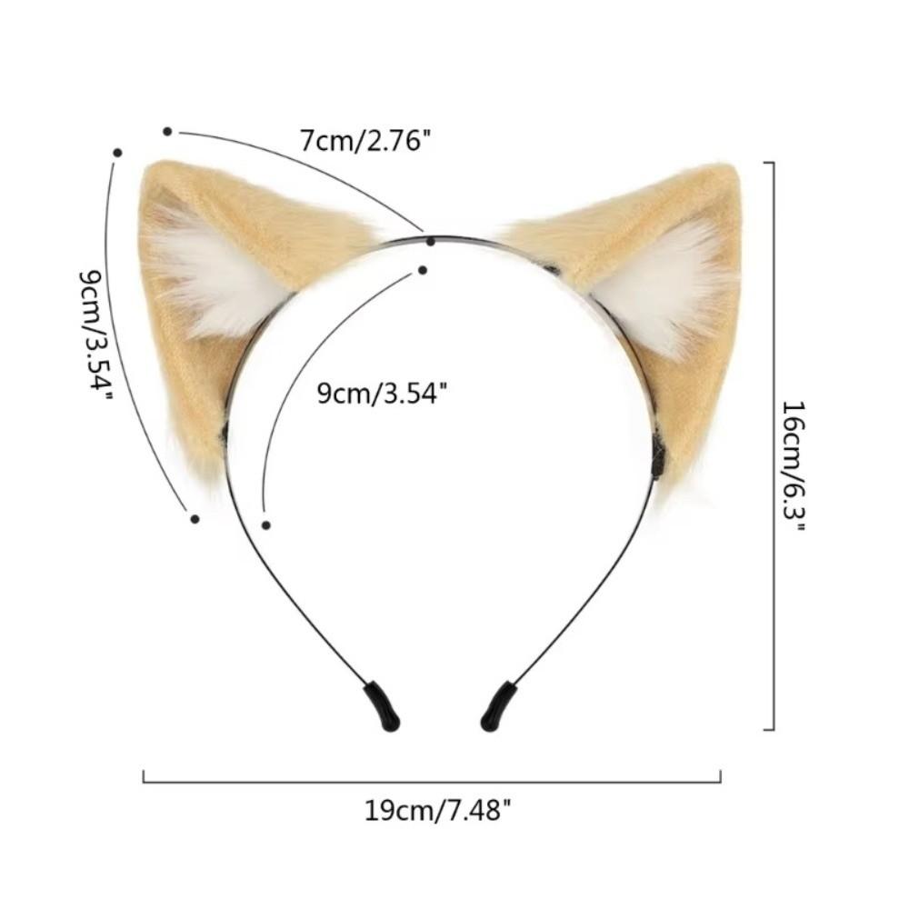 Artificial Cosplay Animal Cat Ears Headband Furry Gothic Lolita Ears Headwear Reusable Lolita Gothic Headband Adults