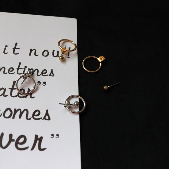 

Простые круглые геометрические серьги, универсальные серьги-гвоздики, круглые полые серьги унисекс