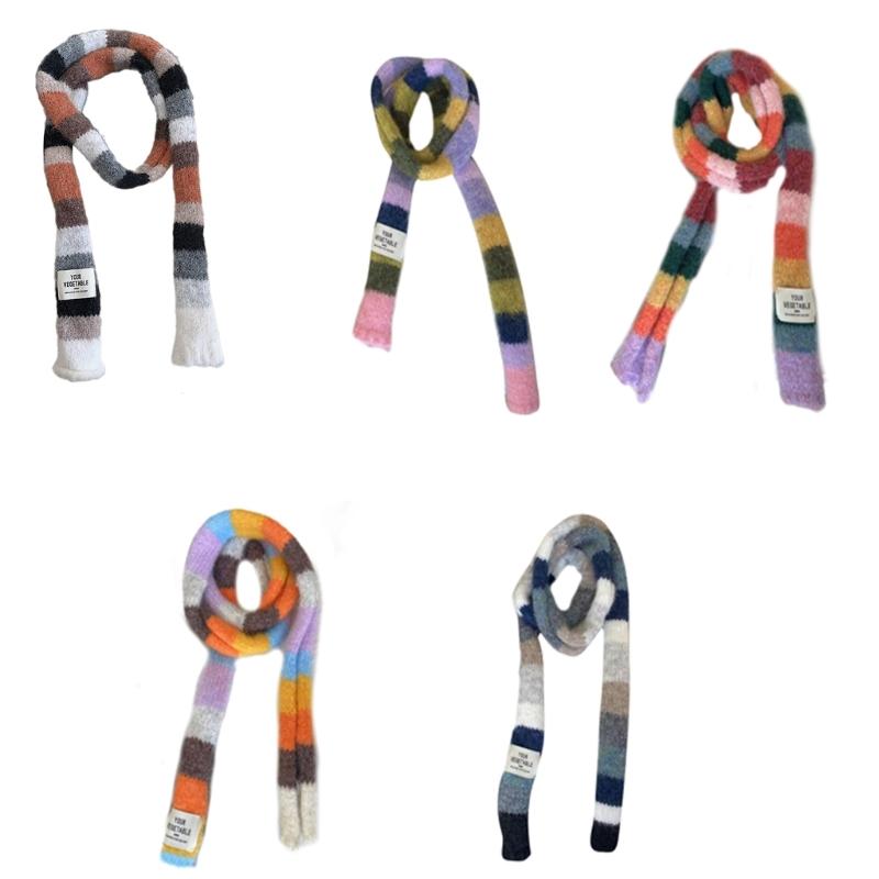 Colorblocks Striped Scarf Soft Comfortable Scarves Autumn Winter Neckerchief for Autumn and Winter Comfortable