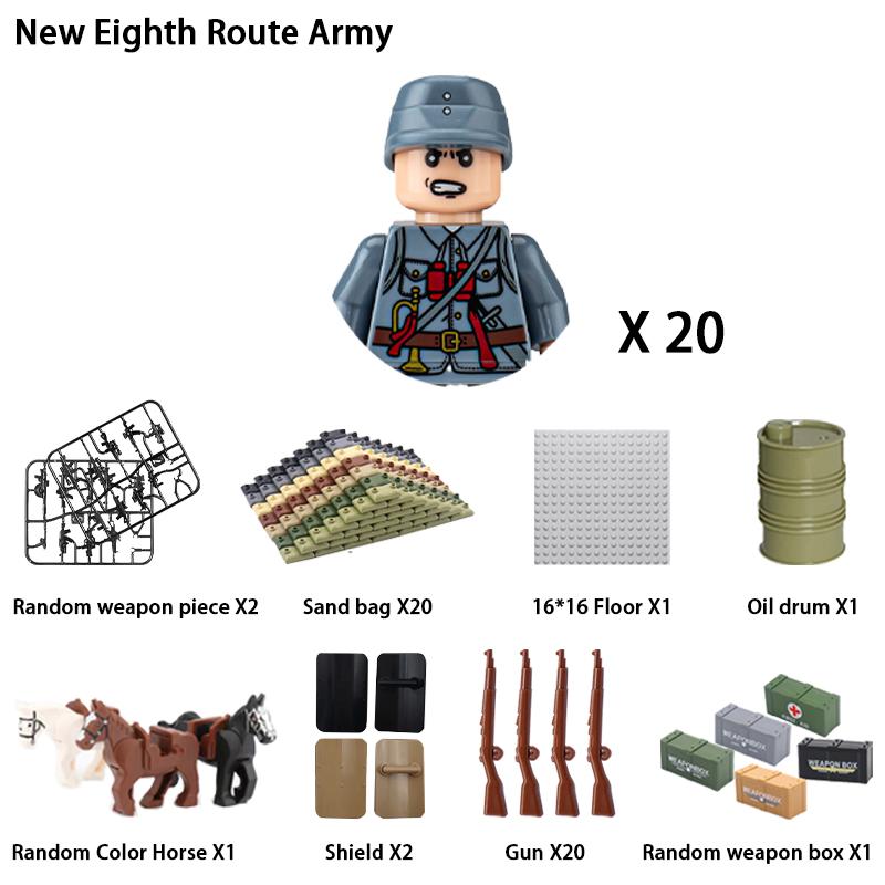 Non-Toxic 24Pcs Military Figure Ww2 Military Product Soldier Figure Building Blocks Children'S Holiday Gift Toys Gifts Funny