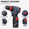 16.8V 2in1 LithiumBrushlessDrill Electric Screwdriver Cordless Power Tool for Home DIY Furniture Installation Automotive Repairs