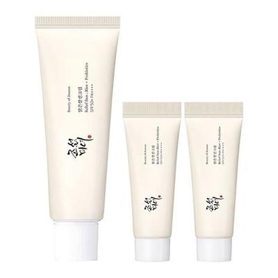 Sollievo Sole: Riso + Probiotici 50ml + 10ml*2 (70ml) SPF50+ PA++++ – Crema Solare Idratante Quotidiana, Coreana