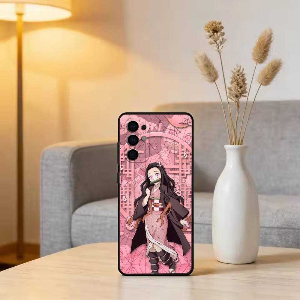 D-Demon S-Slayer Kamado Nezuko Phone Case For Samsung S25,S24,S21,S22,S23,S30,Ultra,S20,Plus,Fe,Soft Silicone Black Cover