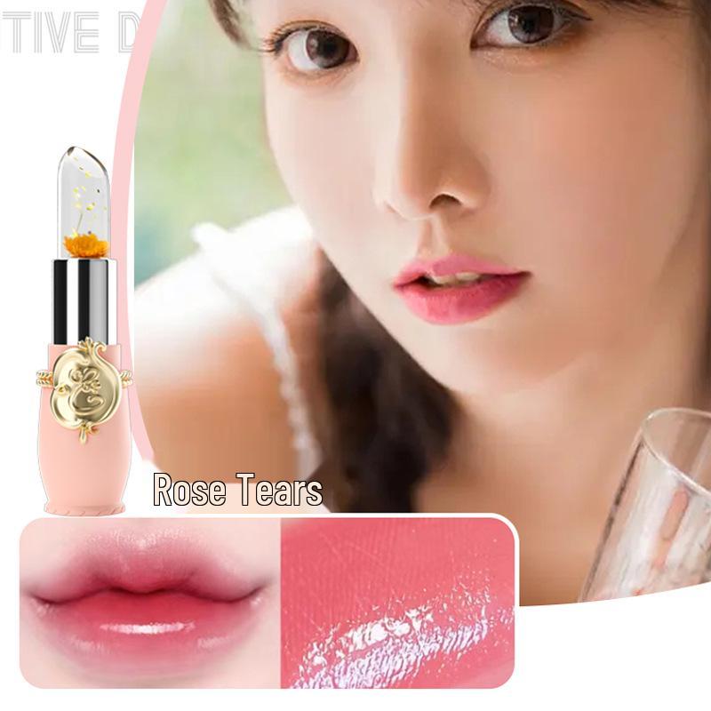 

Меняющая цвет от температуры, увлажняющая желеобразная помада с сухоцветами - Вдохновлено трендами Douyin