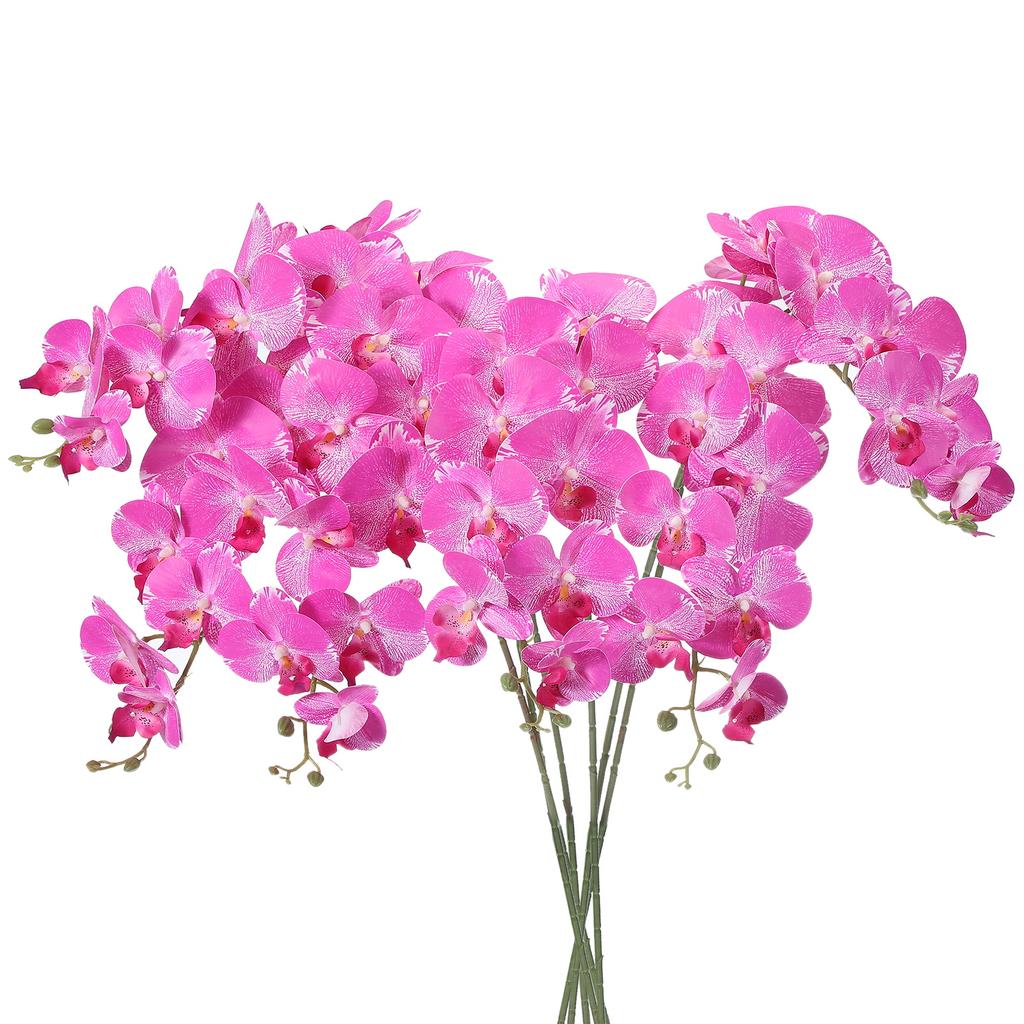 6pcs Artificial Orchid Stems 41" 9 Heads Faux Phalaenopsis Flowers Real Touch Fake Orchid Flower Branch for Vase Home Wedding