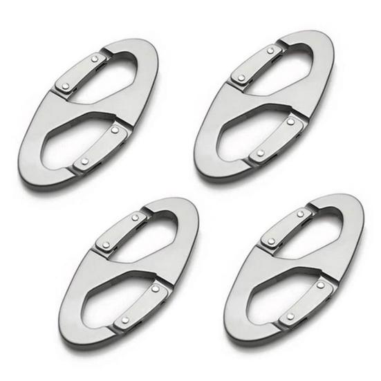 

4 шт., карабин, брелок, крючок, нержавеющий, устойчивый к коррозии, легкий, портативный, двуглавый карабин, пряжка, снаряжение для кемпинга 4pcs