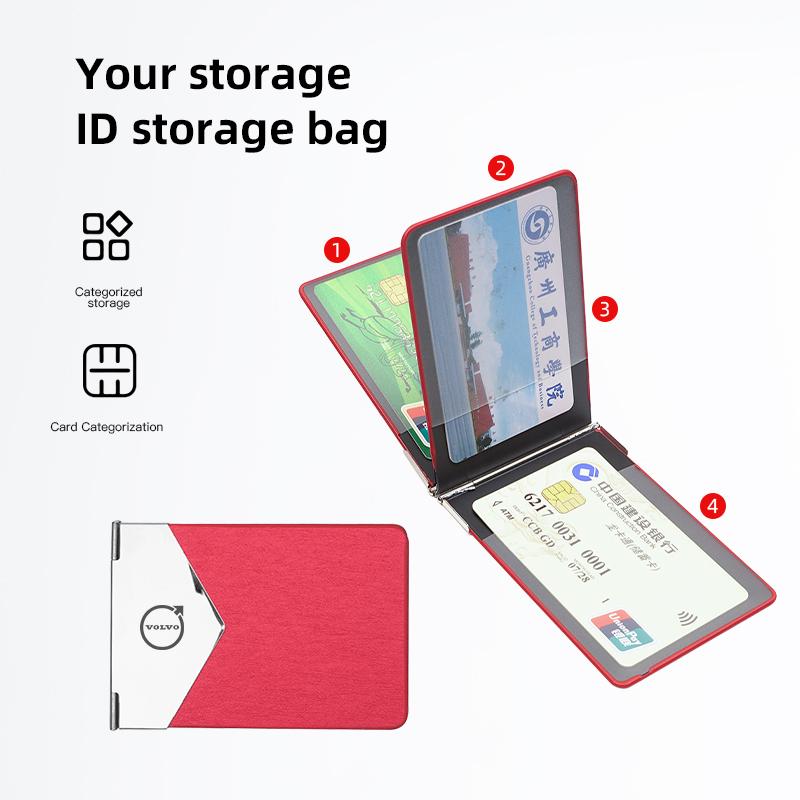 Car Driver License Bag Leather Credit Card Holder Cover For Volvo V60 V40 XC90 S60 C30 XC60 V70 S90 Olestar AWD Auto Accessories