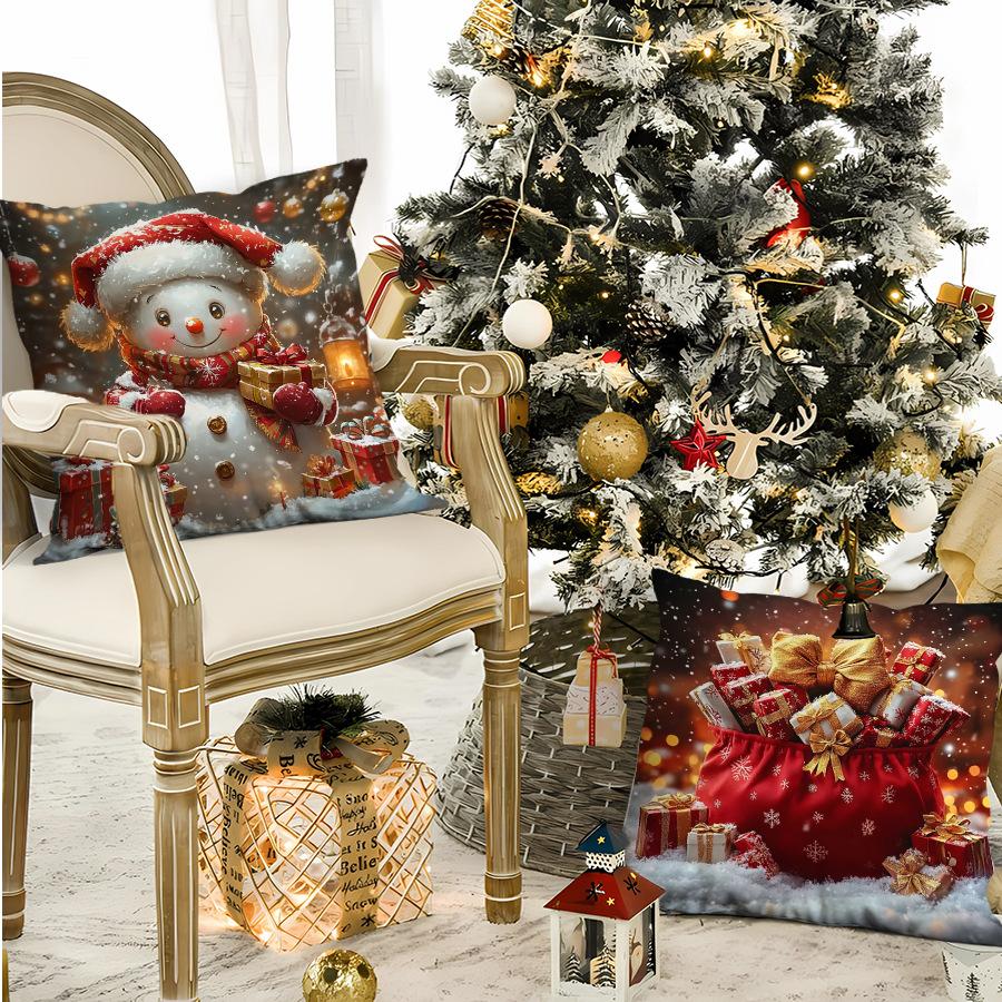 Neue Weihnachts-Kissenbezüge Wohnzimmer Bedruckte Dekokissenbezüge Nordische Weihnachts-Kissenbezüge