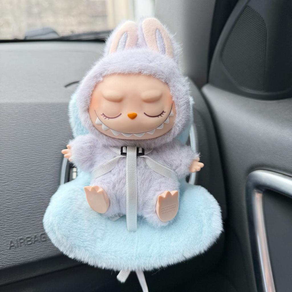 15-17cm Labubu Doll Car Seat Safety Chair Cute Doll Air Vent Clip Aromatherapy Decor High End Vehicle Interior Accessories