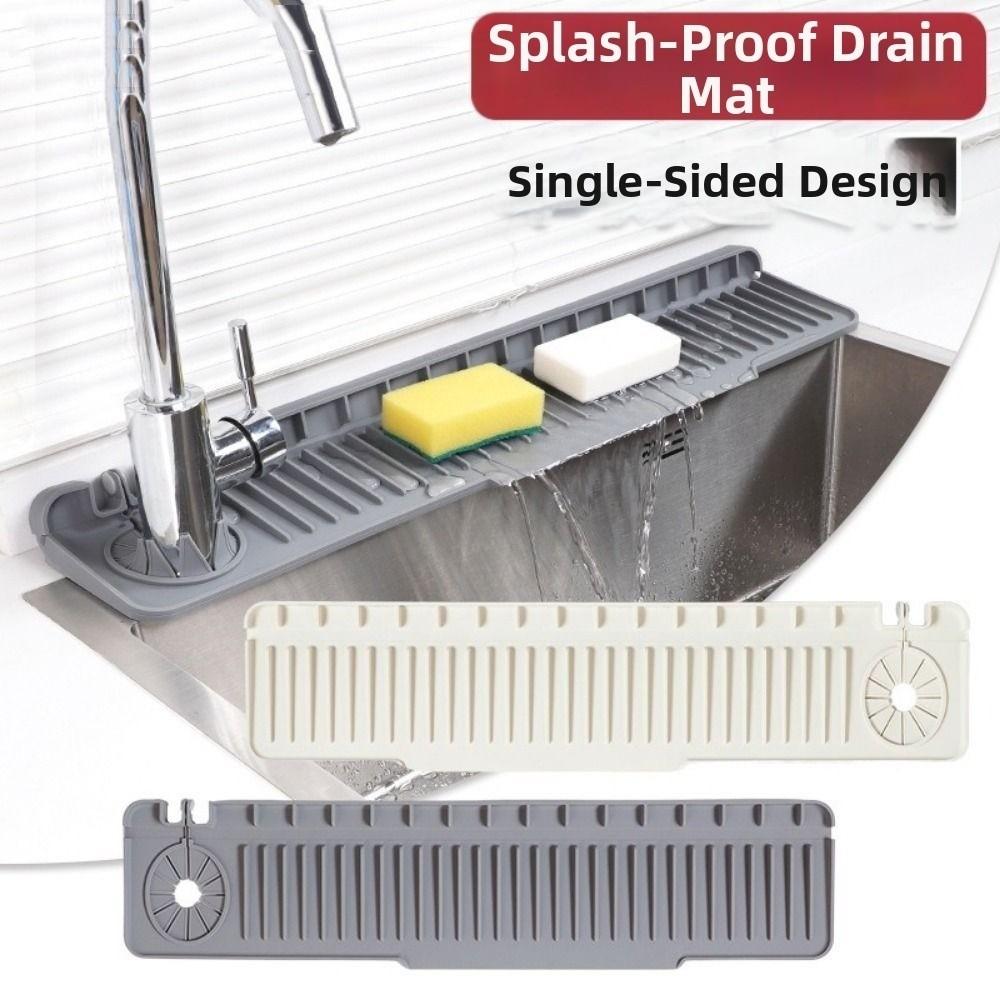 Unilateral Side Hole Kitchen Faucet Sink Mat Splash-Proof Kitchen Sink Draining Pad Bathroom Use