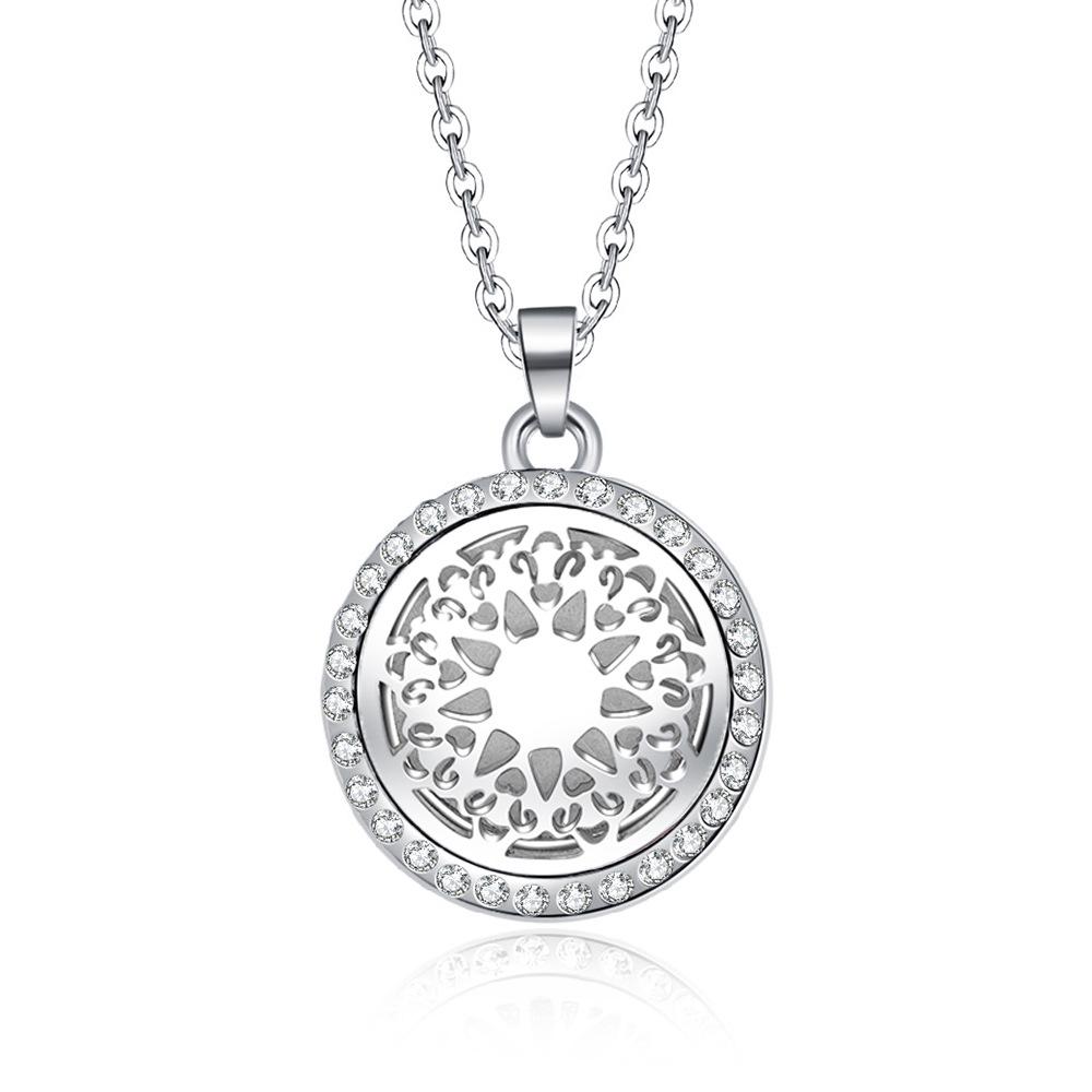 In-Stock Aromatherapy Hollow Diamond Pendant Necklace