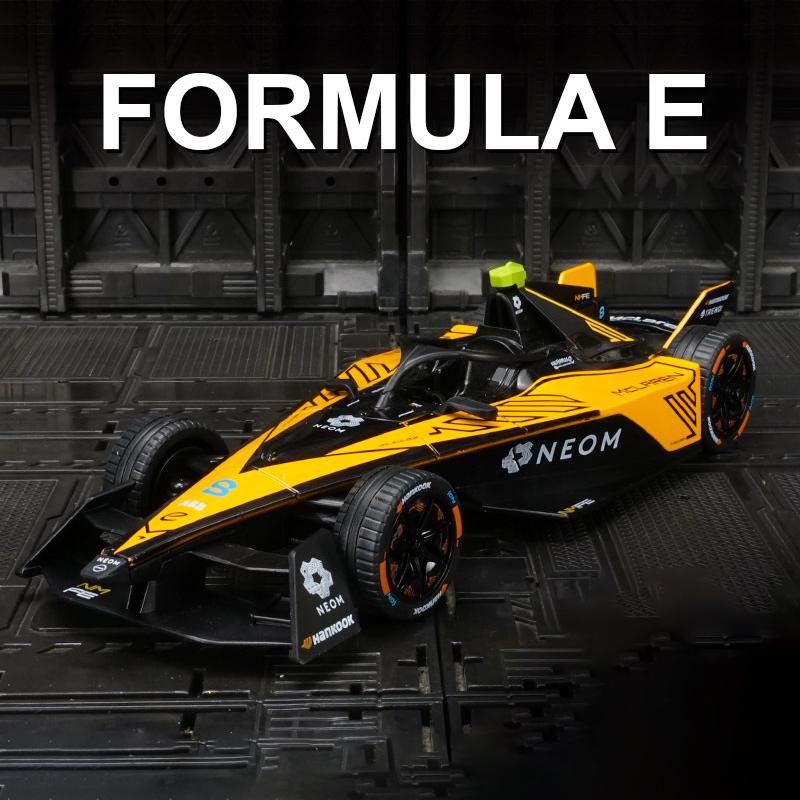 

1:24 FORMULA E NEOM Formula Racing Alloy Car Diecasts & Toy Vehicles Car Model Miniature Scale Model Car For Children жёлтый