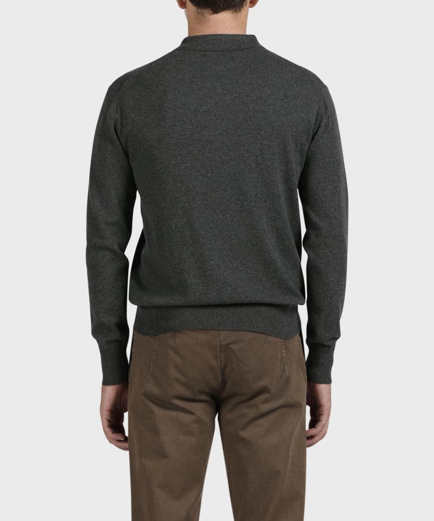 PANICALE Dark Gray Cotton Collared Knit
