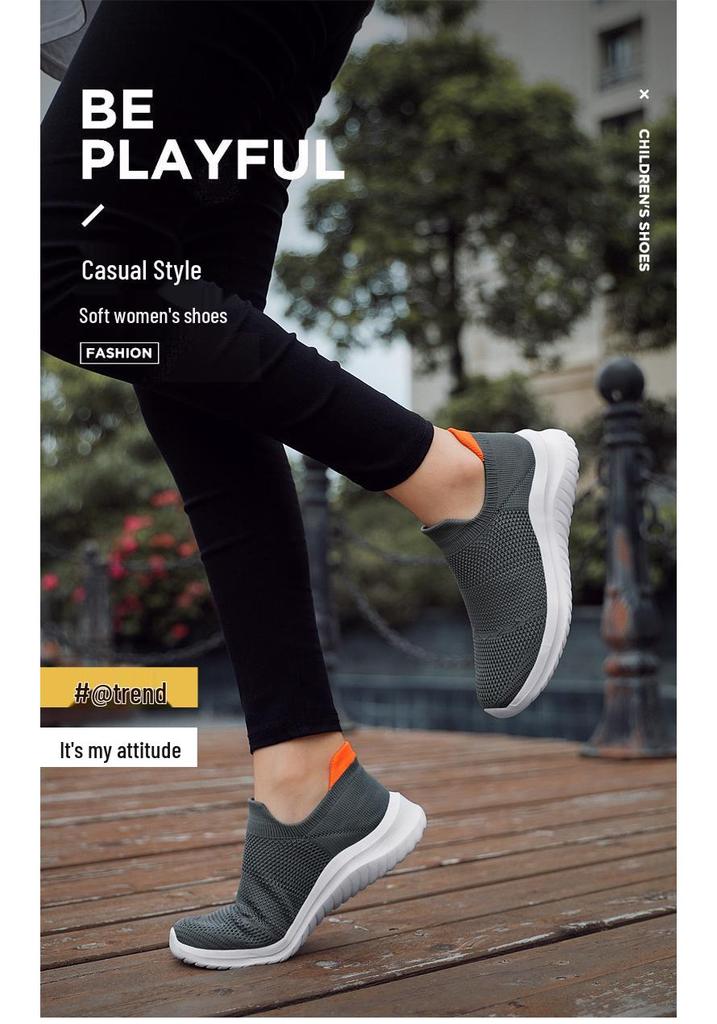 Breeze Knit Slip-on Running Shoes for Men & Women: Lightweight, Breathable Casual Sports Footwear