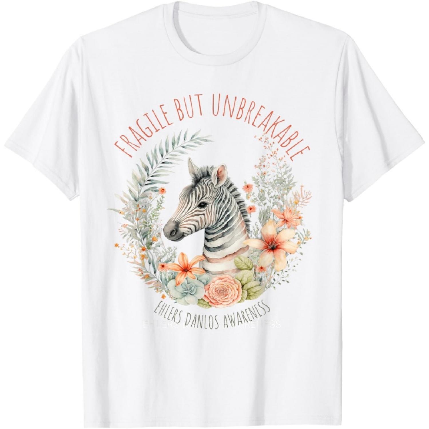 Fragile but unbreakable Ehlers Danlos Awareness Zebra T-Shirt S