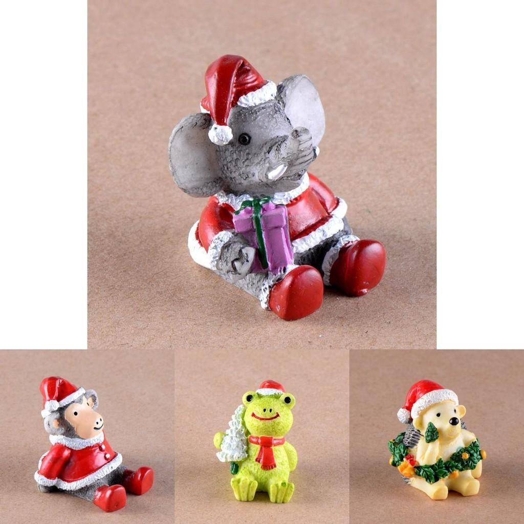 Adorable Diy Christmas Animal Resin Mini Landscape Decorations For Home Gardens