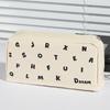 Durable Letter Print Pencil Case Large Capacity Standing Pencil Pouch Multi-Functional Pen Bag Students