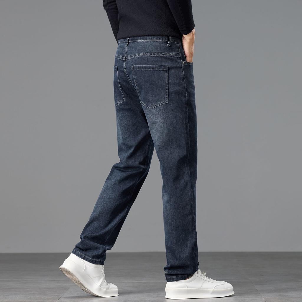 Autumn New Four-season Multi-color European Large Size Retro Blue Small Straight Jeans Men's Very Light Pants