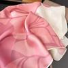 70 Square Scarf Silk Silk Scarf Women's Retro Pink Flower Print Square Scarf Women's Professional Plain Crepe Satin Mulberry Silk Scarf